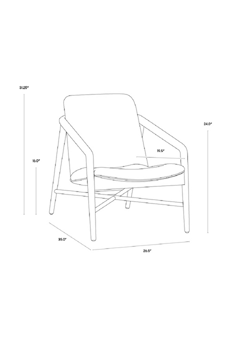 Modern European furniture - Black Leather Oak Lounge Chair - www.oroa.com