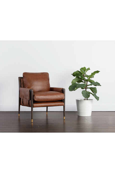 Vintage Style Leather Lounge Chair | Splendido Mauti