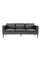 Modern European furniture - Black Leather Sofa - www.oroa.com