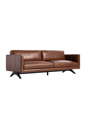 Oak‑Leg Leather Sofa by Splendido Rogers