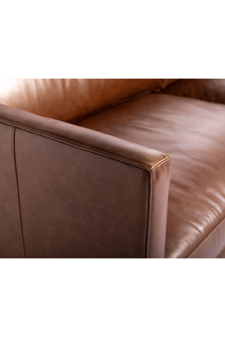 Modern European furniture - Oak‑Leg Leather Sofa - www.oroa.com