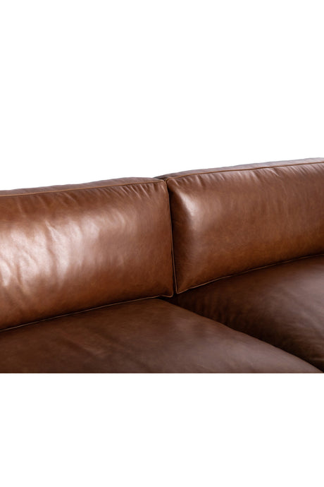 Modern European furniture - Oak‑Leg Leather Sofa - www.oroa.com