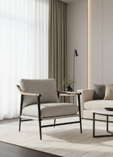 Modern European furniture - Light Gray Fabric Lounge Chair - www.oroa.com
