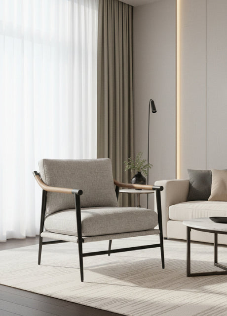 Modern European furniture - Light Gray Fabric Lounge Chair - www.oroa.com