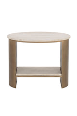 Modern European furniture - Oval Travertine Side Table - www.oroa.com