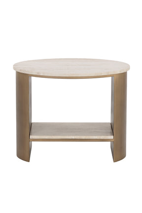 Oval Travertine Side Table by Splendido Roshni