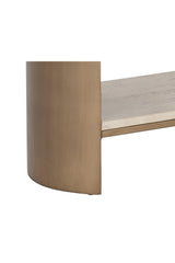 Modern European furniture - Oval Travertine Side Table - www.oroa.com