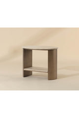 Modern European furniture - Oval Travertine Side Table - www.oroa.com