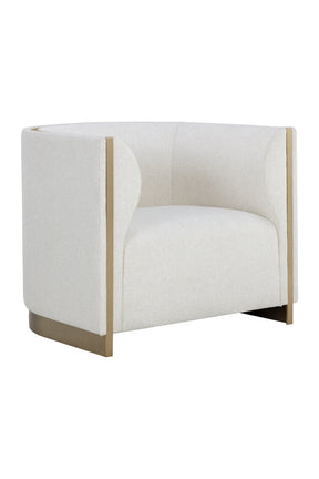 Gold Inlay Curved Lounge Chair by Splendido Larron Accent Chair