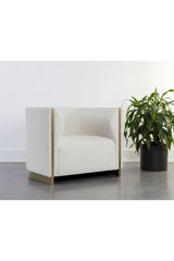 Modern European furniture - Gold Inlay Curved Lounge Chair - www.oroa.com