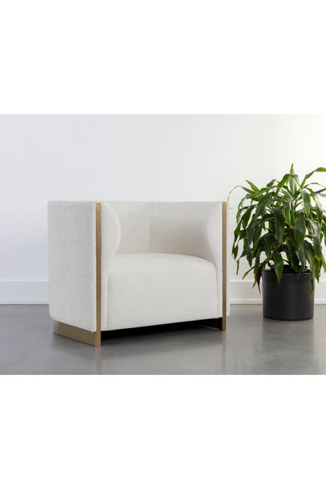 Modern European furniture - Gold Inlay Curved Lounge Chair - www.oroa.com