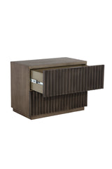 Modern European furniture - Taupe Fluted Wooden 2-Drawer Nightstand - www.oroa.com