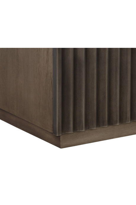 Modern European furniture - Taupe Fluted Wooden 2-Drawer Nightstand - www.oroa.com