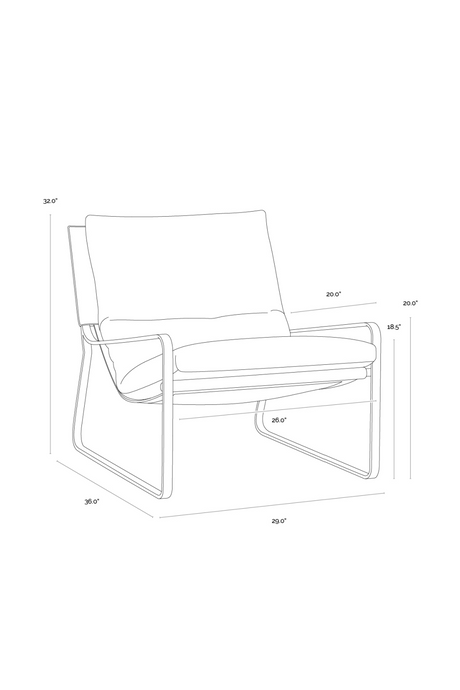 Modern European furniture - Scooped Leather Lounge Chair - www.oroa.com