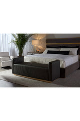 Modern European furniture - Channel-Tufted Fabric Bench - www.oroa.com
