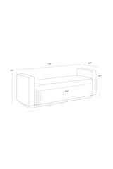 Modern European furniture - Channel-Tufted Fabric Bench - www.oroa.com