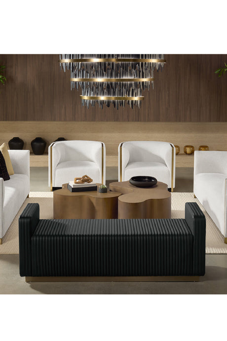 Modern European furniture - Channel-Tufted Fabric Bench - www.oroa.com