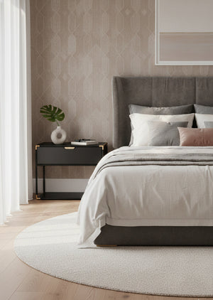 Modern European furniture - Minimalist Black & Brass Nightstand - www.oroa.com