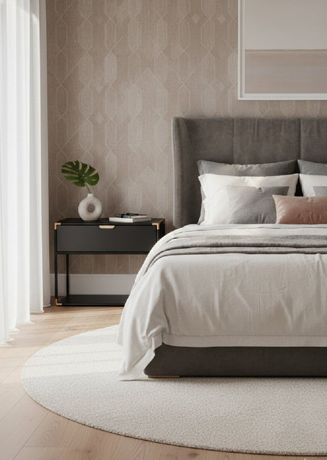 Modern European furniture - Minimalist Black & Brass Nightstand - www.oroa.com