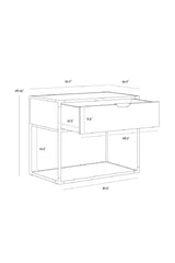 Modern European furniture - Minimalist Black & Brass Nightstand - www.oroa.com
