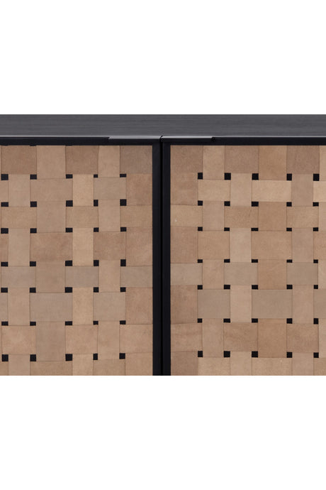Modern European furniture - Sueded Tan Leather Sideboard - www.oroa.com