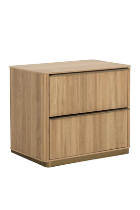 Reeded Oak 2-Drawer Nightstand by Splendido Kalla