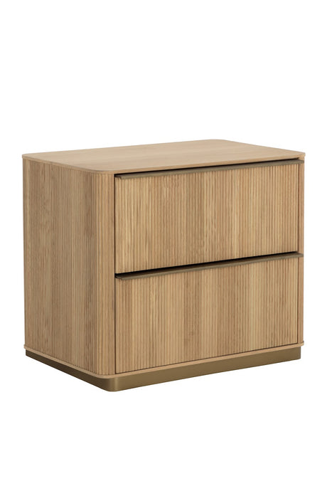 Reeded Oak 2-Drawer Nightstand | Splendido Kalla | Oroa.com