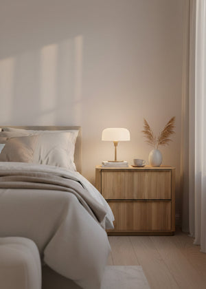 Modern European furniture - Reeded Oak 2-Drawer Nightstand - www.oroa.com