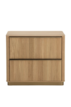 Modern European furniture - Reeded Oak 2-Drawer Nightstand - www.oroa.com