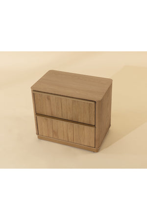 Modern European furniture - Reeded Oak 2-Drawer Nightstand - www.oroa.com