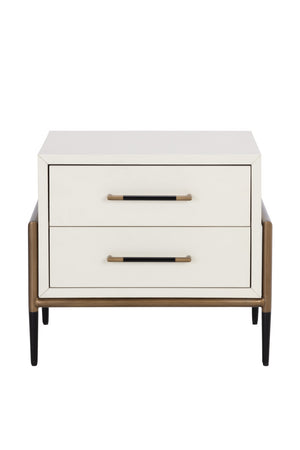 Modern European furniture - Acacia Veneer 2-Drawer Nightstand - www.oroa.com