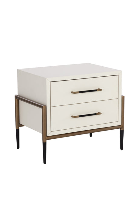 Acacia Veneer 2-Drawer Nightstand | Splendido Weldrick | Oroa.com