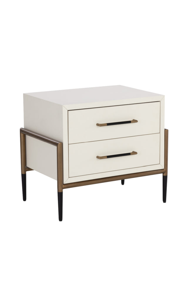 Modern European furniture - Acacia Veneer 2-Drawer Nightstand - www.oroa.com