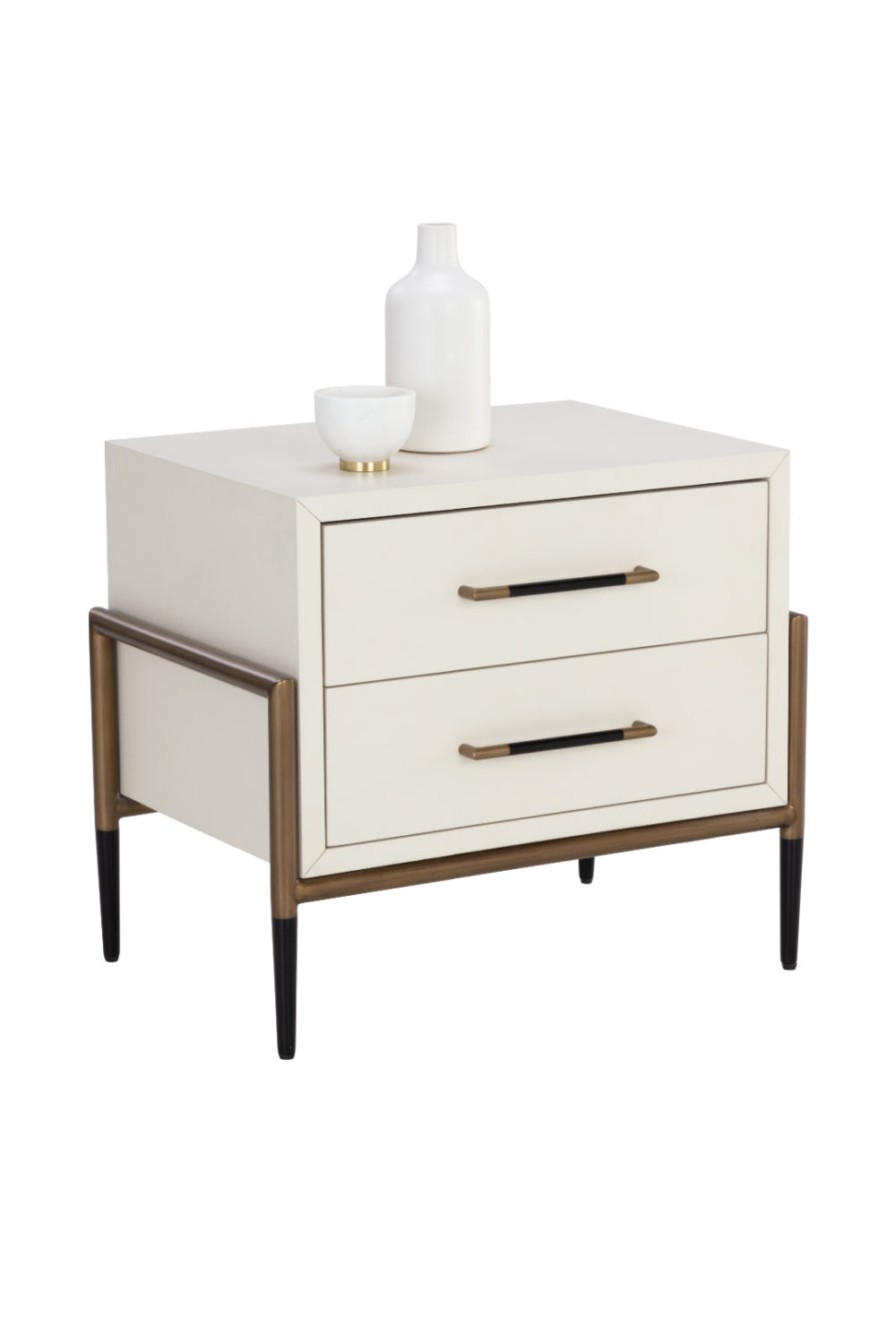 Modern European furniture - Acacia Veneer 2-Drawer Nightstand - www.oroa.com