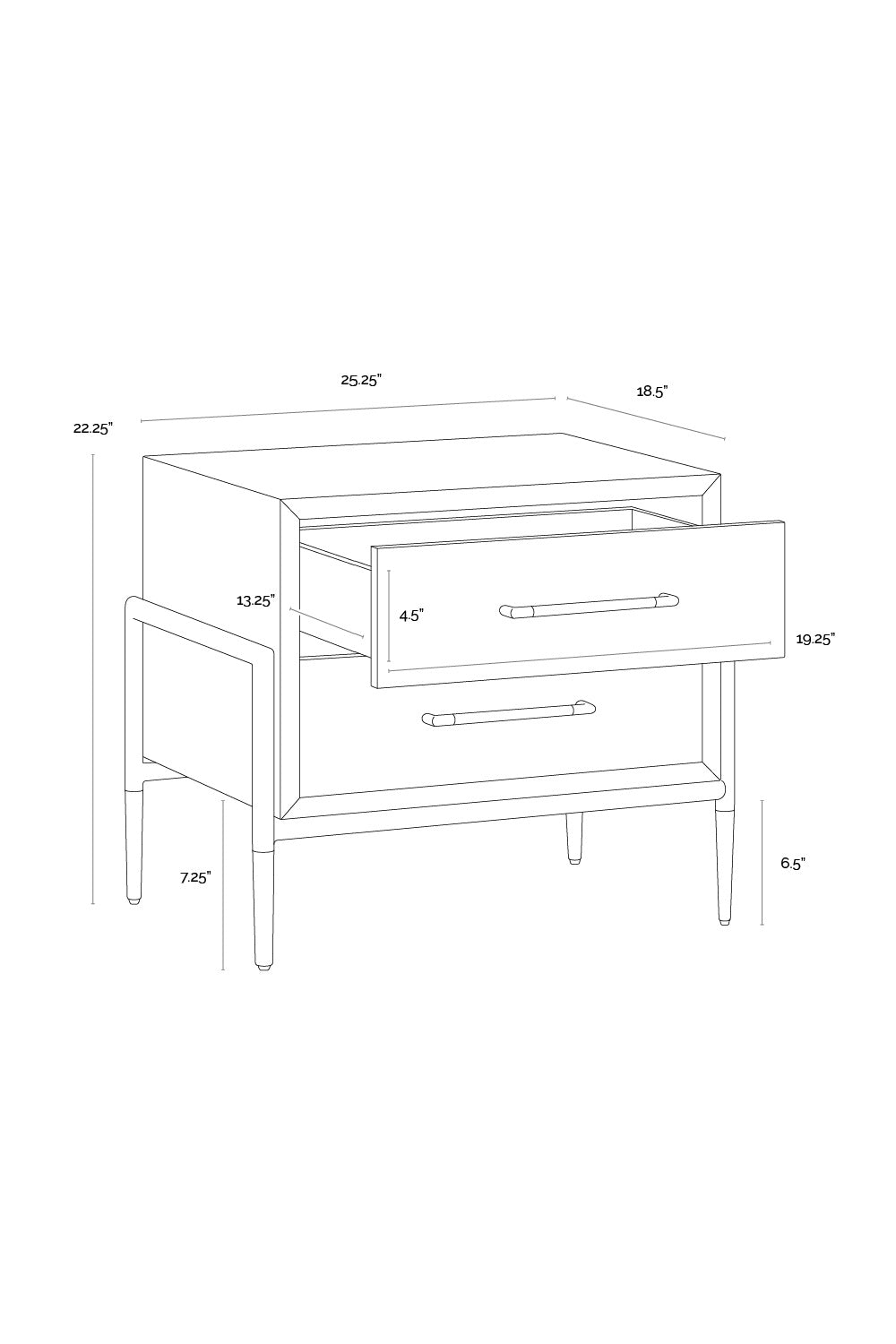 Modern European furniture - Acacia Veneer 2-Drawer Nightstand - www.oroa.com