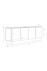 Modern European furniture - Antique Silver 4-Door Sideboard - www.oroa.com