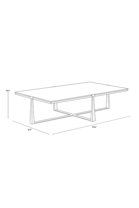 Modern European furniture - Rectangular White Marble Coffee Table - www.oroa.com