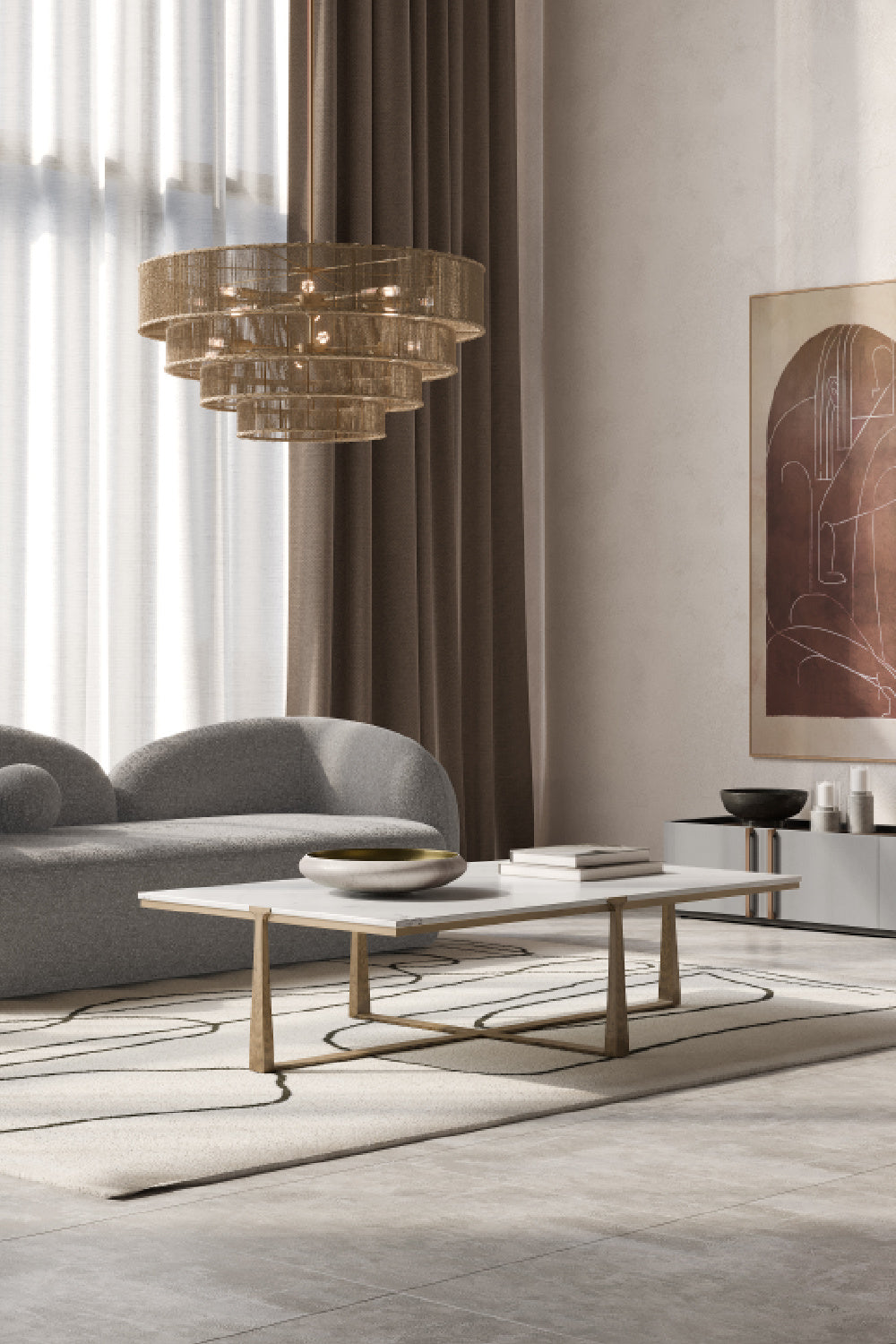 Rectangular White Marble Coffee Table | Splendido Cowell | Oroa.com