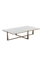 Modern European furniture - Rectangular White Marble Coffee Table - www.oroa.com