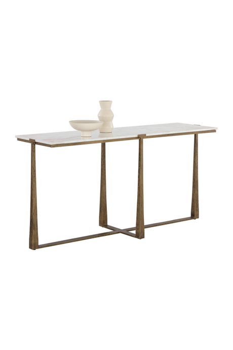 Modern European furniture - White Marble Console Table - www.oroa.com