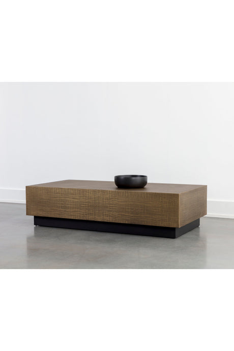 Modern European furniture - Etched Antique Brass Coffee Table - www.oroa.com