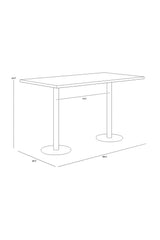 Modern European furniture - Antique Brass Rectangular Bar Table - www.oroa.com