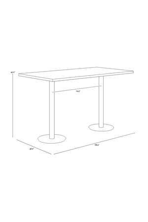 Antique Brass Rectangular Bar Table | Splendido Corina | Oroa.com