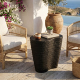Black Ridged Indoor/Outdoor End Table | Splendido Mojave