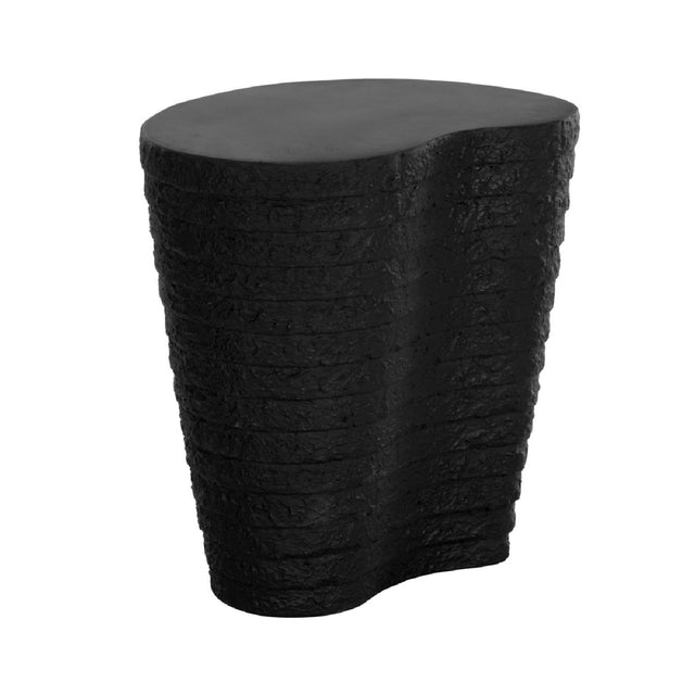Black Ridged Indoor/Outdoor End Table by Splendido Mojave Side Table, alternate view 2