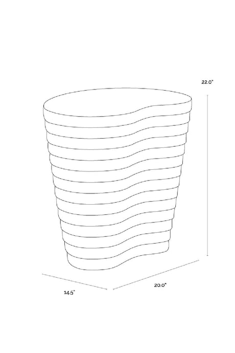 Modern European furniture - Black Ridged Indoor/Outdoor End Table - www.oroa.com