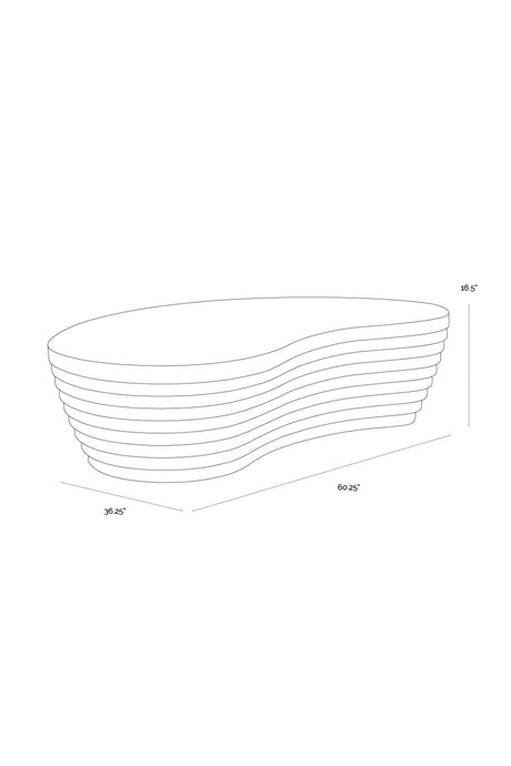 Modern European furniture - Black Curved Indoor/Outdoor Coffee Table - www.oroa.com