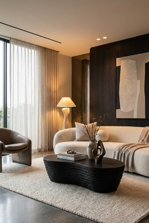 Black Curved Indoor/Outdoor Coffee Table | Splendido Mojave | Oroa.com