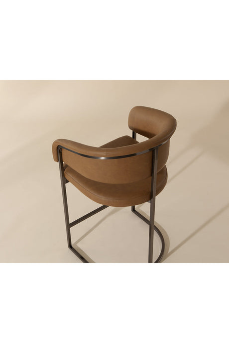 Modern European furniture - Brown Cantilevered Counter Stool - www.oroa.com