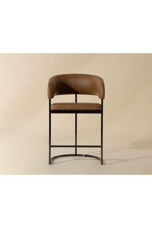 Modern European furniture - Brown Cantilevered Counter Stool - www.oroa.com